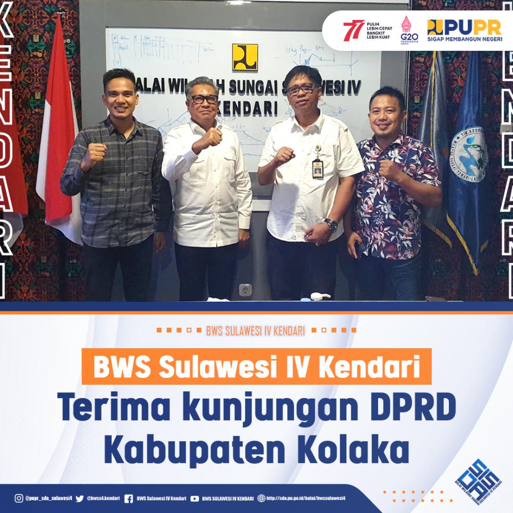 BWS Sulawesi IV Kendari terima kunjungan DPRD Kabupaten Kolaka